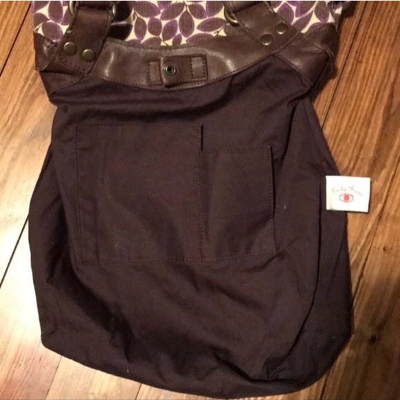 LUCKY BRAND LEATHER/CANVAS HOBO BAG - Picture 7 of 7